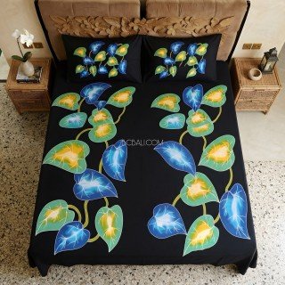 Rayon Bedsheet Hand Painted Floral Design 